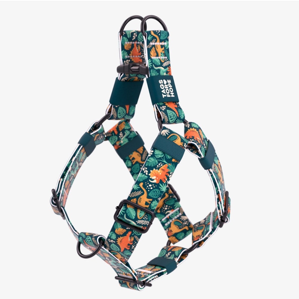 TAGS OF‎ HOPE Easy-On Dog Harness in Little Dino Small